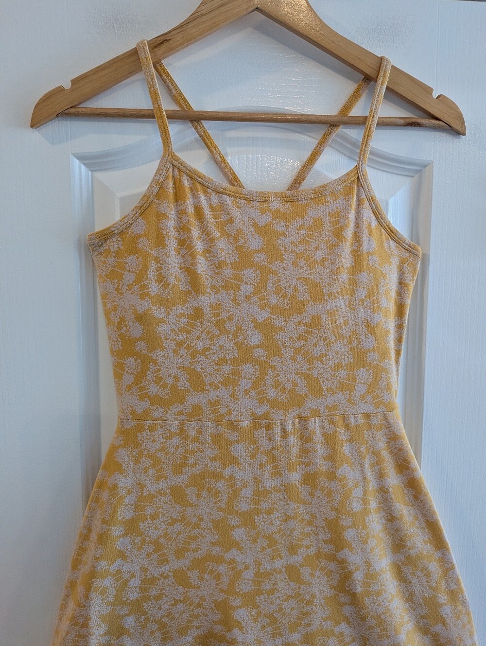 Pact Fit & Flare Midi Dress Floral Yellow White Organic Cotton Sleeveless Size S - Picture 5 of 14